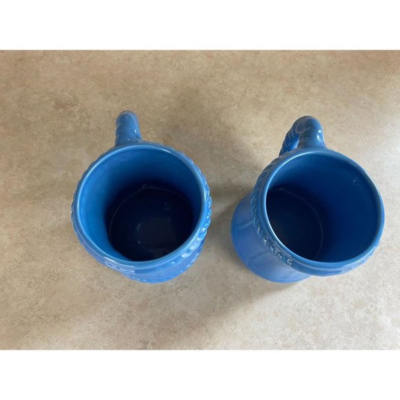 Kingswear Pottery England Schooner Ship Blue Glazed 12 Oz Mug Lot Of Two - Picture 6 of 8